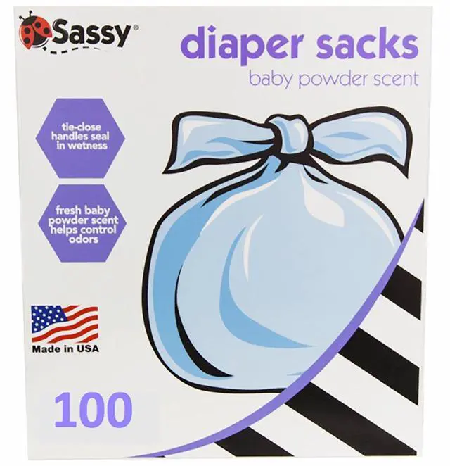 Alt view image 2 of 4 - 100 Count Disposable Diaper Sacks, Powder Scented, 4-25 Sacks per Roll, Easy-to-Tie, Diaper Disposal or Pet Waste Bags
