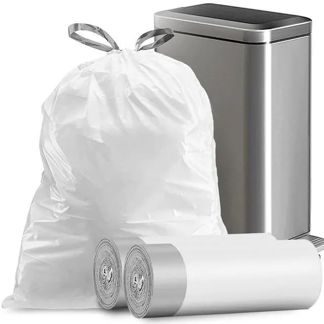 Main image of 8 Gallon Trash Bags Drawstring | Strong Medium Kitchen Garbage Bag White Trash Can Liners, 22" x 23" , (34 Count)