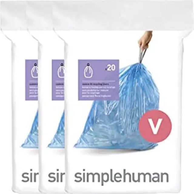 Main image of Code V 60 Count Custom Fit Liners, Drawstring Kitchen Trash Bags, One-by-One Mess-Free Dispense, Extra Thick & Double Seamed, 50% PCR Plastic, 16-18 Liter / 4.2-4.8 Gallon, Blue
