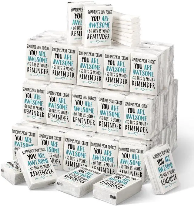 Main image of 30 Packs Pocket Tissues Travel Packs Bulk Motivational Facial 3 Ply Inspirational Pocket Travel Tissue Small Size Paper Individual Pockets Size for Appreciation Gifts Wedding
