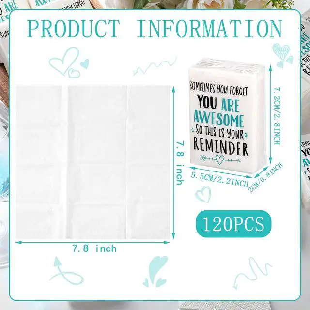 Alt view image 2 of 7 - 30 Packs Pocket Tissues Travel Packs Bulk Motivational Facial 3 Ply Inspirational Pocket Travel Tissue Small Size Paper Individual Pockets Size for Appreciation Gifts Wedding
