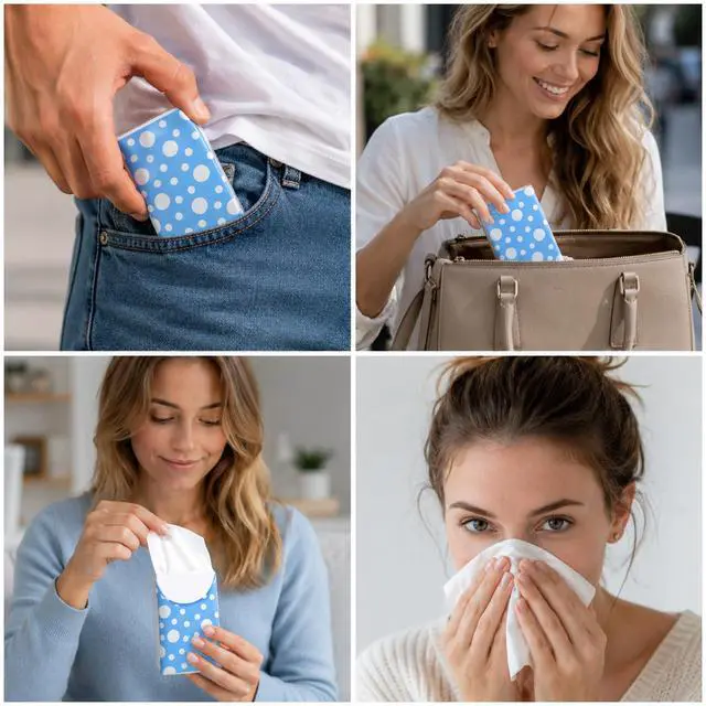 Alt view image 6 of 6 - 50 Pack Travel Size Tissue Packs Pocket Tissues Rectangle Travel Tissues