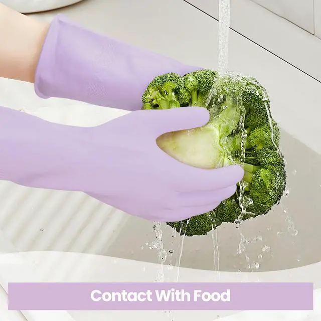 Alt view image 4 of 6 - Cleaning Gloves for Dishwashing, 4 Pair Reusable Kitchen Gloves | Non-Slip and Flexible for Washing Dishes, Kitchen and Bathroom Cleaning Reusable, Household Clean Glove for Dish Pet