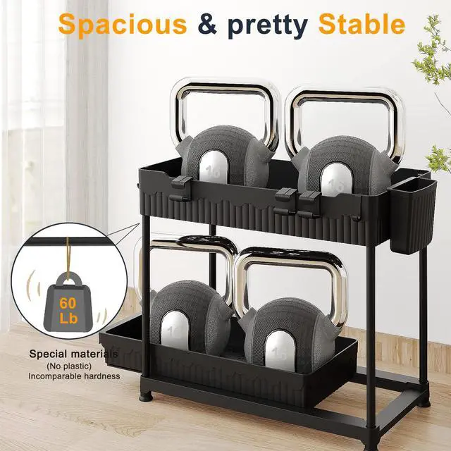 Alt view image 3 of 7 - 2-Pack 2-Tier Under Sink Organizers with Sliding Drawers | Multi-use kitchen & bathroom storage, 12.85 inch black cabinet organizer, space-saving sliding drawer design.