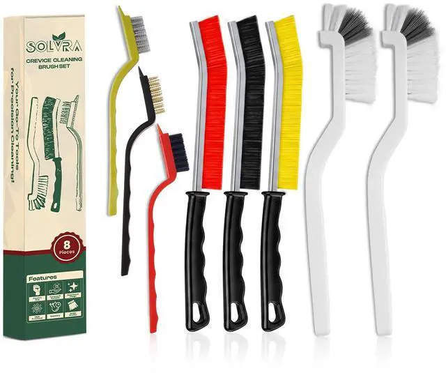 Main image of 8 Pcs Crevice Cleaning Brush Set Hard Bristle Tools for Narrow Spaces | Multi-Purpose Grout Brush for Bathroom, Shower, Window Tracks & Kitchen Cleaning, Ideal for Gaps, Grooves and Tight Areas.