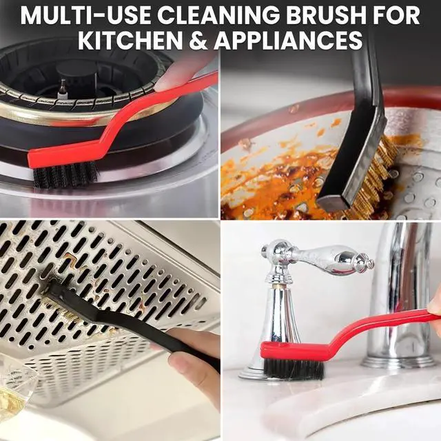 Alt view image 6 of 7 - 8 Pcs Crevice Cleaning Brush Set Hard Bristle Tools for Narrow Spaces | Multi-Purpose Grout Brush for Bathroom, Shower, Window Tracks & Kitchen Cleaning, Ideal for Gaps, Grooves and Tight Areas.