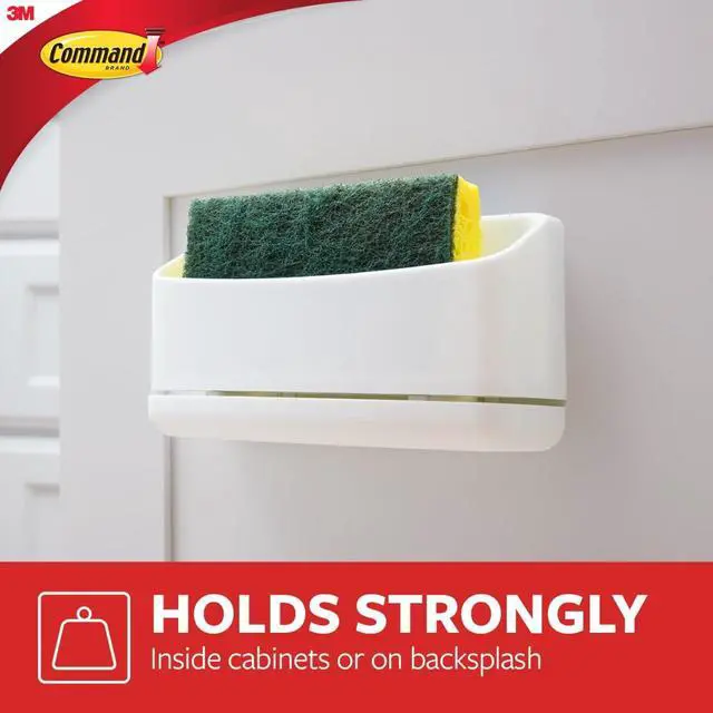 Alt view image 3 of 7 - Under Sink Sponge Caddy, Total 2 Sponge Holders with 8 Command Strips, 2 Pack of 1 Caddy, Organize Damage-Free