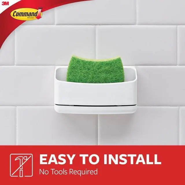 Alt view image 4 of 7 - Under Sink Sponge Caddy, Total 2 Sponge Holders with 8 Command Strips, 2 Pack of 1 Caddy, Organize Damage-Free