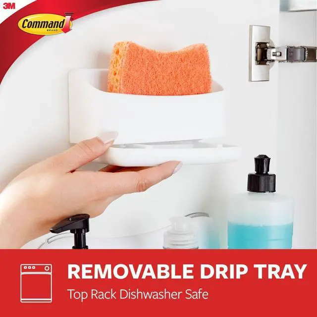 Alt view image 5 of 7 - Under Sink Sponge Caddy, Total 2 Sponge Holders with 8 Command Strips, 2 Pack of 1 Caddy, Organize Damage-Free