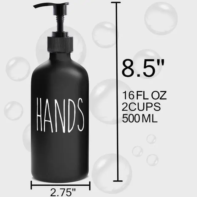 Alt view image 2 of 7 - Soap Dispenser Set 2 Pack, Black | Contains Dish and Hand Soap Dispenser, Perfect for Black Kitchen Decor
