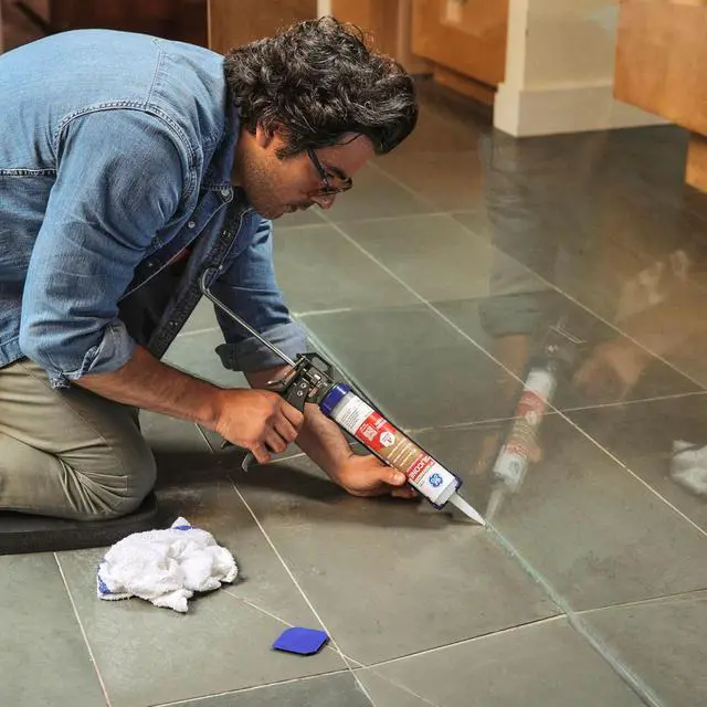 Alt view image 6 of 7 - Advanced Silicone Caulk for Kitchen & Bathroom, Clear, 10 fl oz Cartridge, 1 Pack - 100% Waterproof Silicone Sealant, 5X Stronger Adhesion, Shrink & Crack Proof