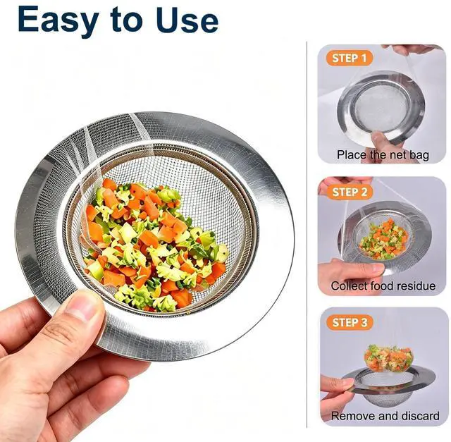 Alt view image 5 of 7 - Sink Drain Strainer 300 PCS | Fine Mesh Disposable Drain Covers for Kitchen Sink and Bathroom, for Sourdough Coffee Grounds and Hair Clog Protection