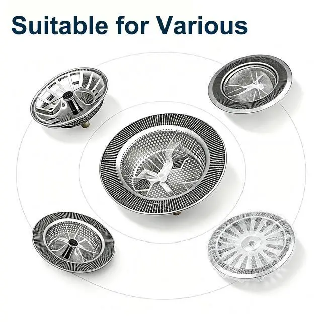 Alt view image 6 of 7 - Sink Drain Strainer 300 PCS | Fine Mesh Disposable Drain Covers for Kitchen Sink and Bathroom, for Sourdough Coffee Grounds and Hair Clog Protection