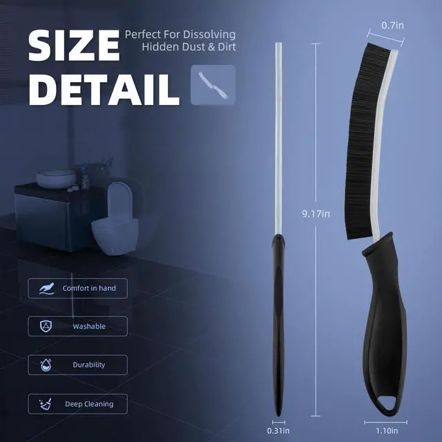Alt view image 7 of 7 - Crevice Cleaning Brushes, Cleaner Scrub Brush Tool for Tight Space | Home Essentials, Cleaning Supplies for Hard to Reach Corner, Shower, Bathroom, Kitchen, Toilet, Window