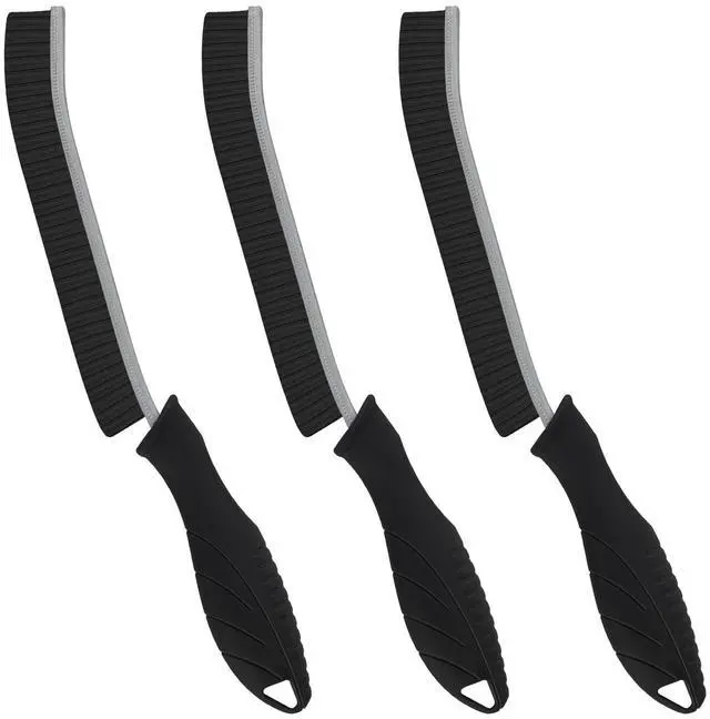 Main image of Hard Bristle Crevice Cleaning Brush - Home Cleaning Tools, Multi-Purpose Crevice Supplies for Kitchen, Bathroom, Toilet, Window, Vehicle, Faucets, Grout, Home (3, Black)