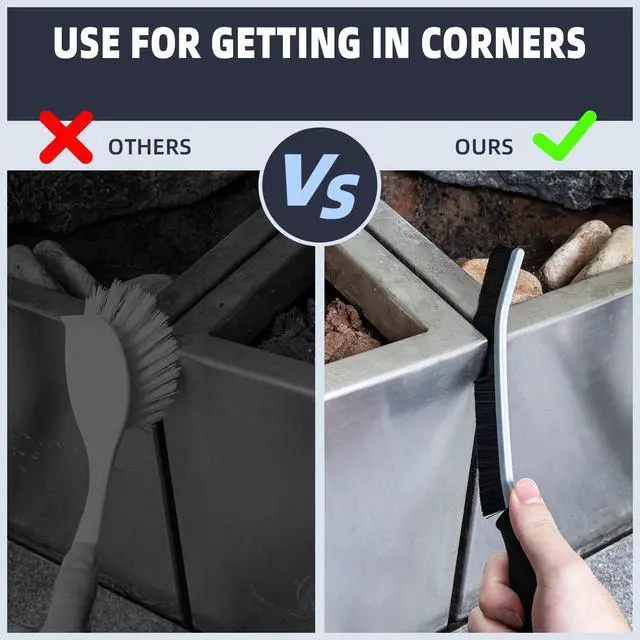 Alt view image 4 of 7 - Hard Bristle Crevice Cleaning Brush - Home Cleaning Tools, Multi-Purpose Crevice Supplies for Kitchen, Bathroom, Toilet, Window, Vehicle, Faucets, Grout, Home (3, Black)