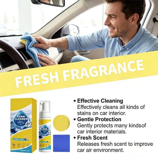 Alt view image 6 of 7 - 4-in-1 Multi-Enzyme Foam Cleaner, All-Purpose Deep Cleaning Spray, Foam Cleaner No Rinse Multipurpose for Car Interior, Kitchen Grease, Bathroom Tiles, Sofa Upholstery (1PC+1*Sponge+Towel)