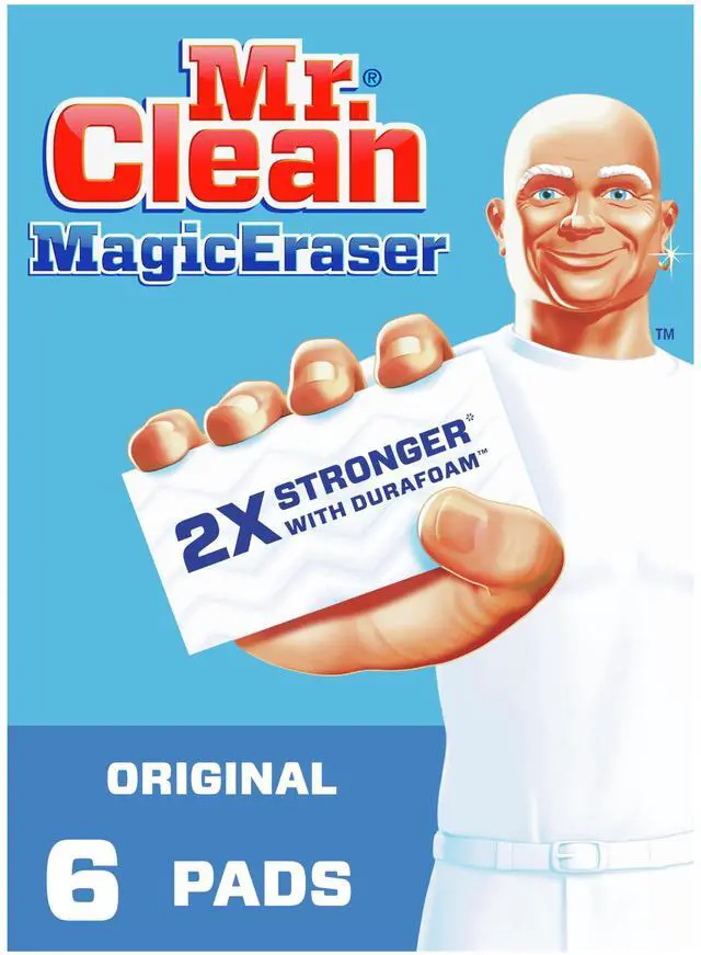 Main image of Magic Eraser Original Cleaning Pads, Multi Purpose Cleaner, Bathroom Cleaning Supplies, All Purpose Cleaner, White, 6 Count