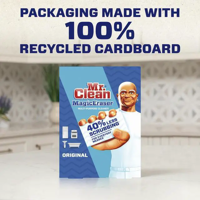 Alt view image 7 of 7 - Magic Eraser Original Cleaning Pads, Multi Purpose Cleaner, Bathroom Cleaning Supplies, All Purpose Cleaner, White, 6 Count