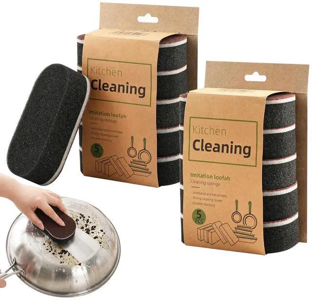 Main image of Magic Sponge Erasers, Shower & Tub Scrubber Sponge, Multi-Functional Household Cleaning Supplies Cleaner for Kitchen, Bathroom, Bathtub, Sink, Wall Cleaner (5PCS)