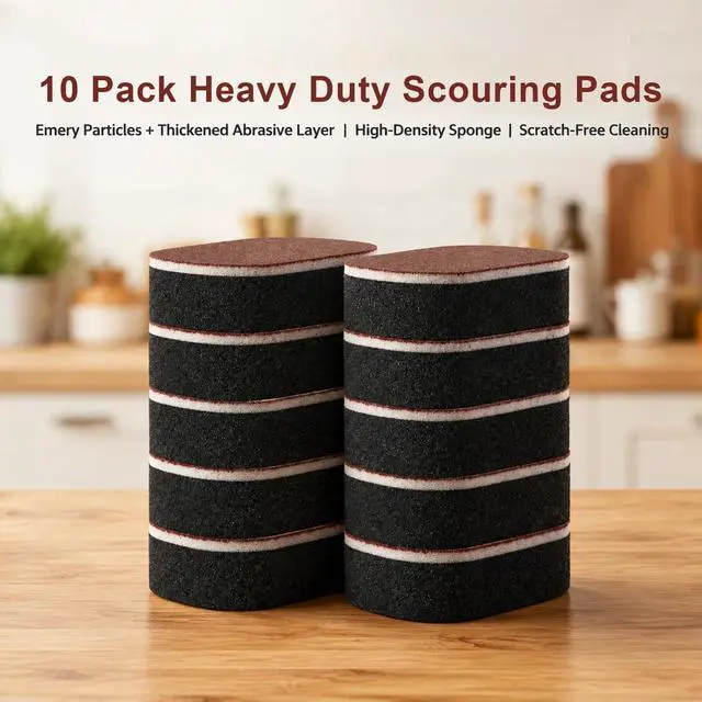 Alt view image 7 of 7 - Magic Sponge Erasers, Shower & Tub Scrubber Sponge, Multi-Functional Household Cleaning Supplies Cleaner for Kitchen, Bathroom, Bathtub, Sink, Wall Cleaner (5PCS)