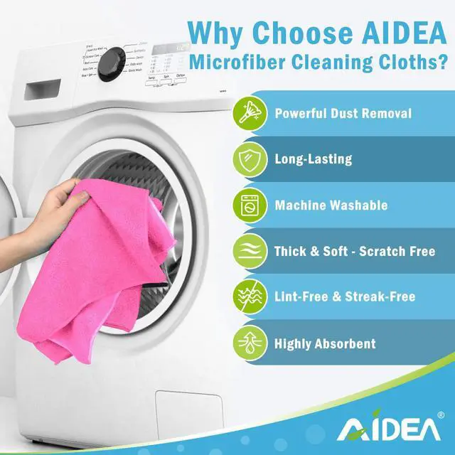 Alt view image 3 of 7 - Pink Microfiber Cleaning Cloth-12PK, Absorbent Cleaning Rags 12"x12" | Microfiber Towels for Cars Lint Free, Shop Towels, Kitchen Towels Pink Stuff Microfiber Towels, Cleaning Towels for Garage