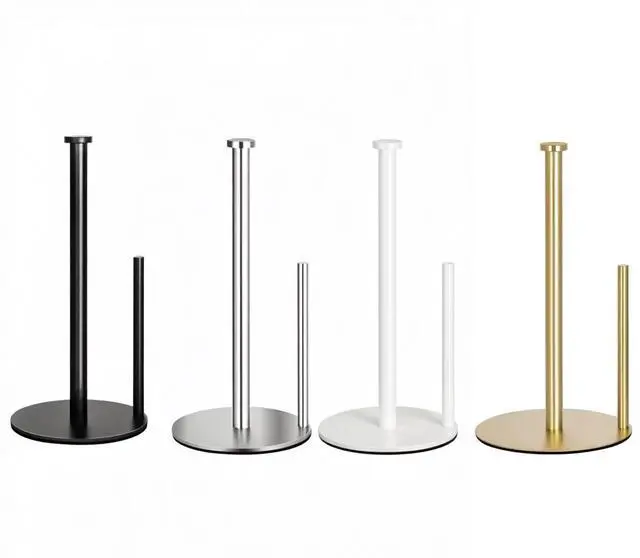 Alt view image 3 of 7 - Premium Paper Towel Holder Countertop, for Kitchen, Bathroom, RV, Outdoor, Living Room,Dining Table or BBQ, Weighted Stainless Steel for Standard and Large