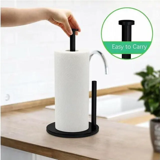 Alt view image 4 of 7 - Premium Paper Towel Holder Countertop, for Kitchen, Bathroom, RV, Outdoor, Living Room,Dining Table or BBQ, Weighted Stainless Steel for Standard and Large