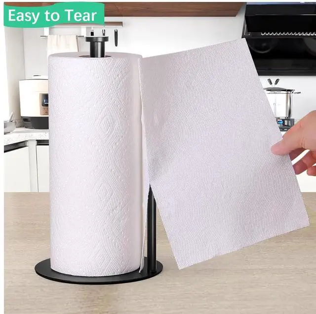 Alt view image 6 of 7 - Premium Paper Towel Holder Countertop, for Kitchen, Bathroom, RV, Outdoor, Living Room,Dining Table or BBQ, Weighted Stainless Steel for Standard and Large