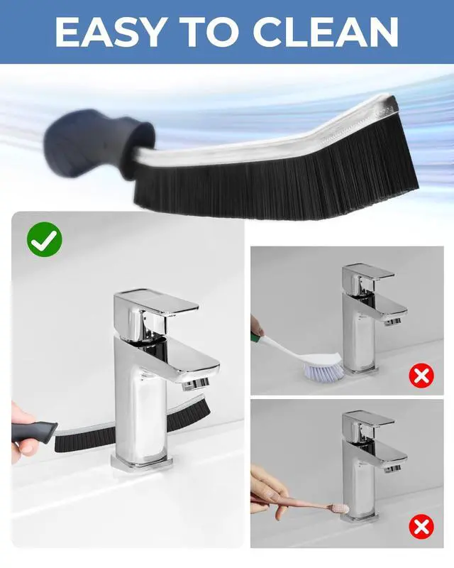Alt view image 3 of 7 - Crevice Cleaning Brushes, Cleaner Scrub Brush Tool for Crevice | Hard to Reach Tight Space, Home Essentials, Cleaning Supplies for Shower, Bathroom, Kitchen, Toilet, Window