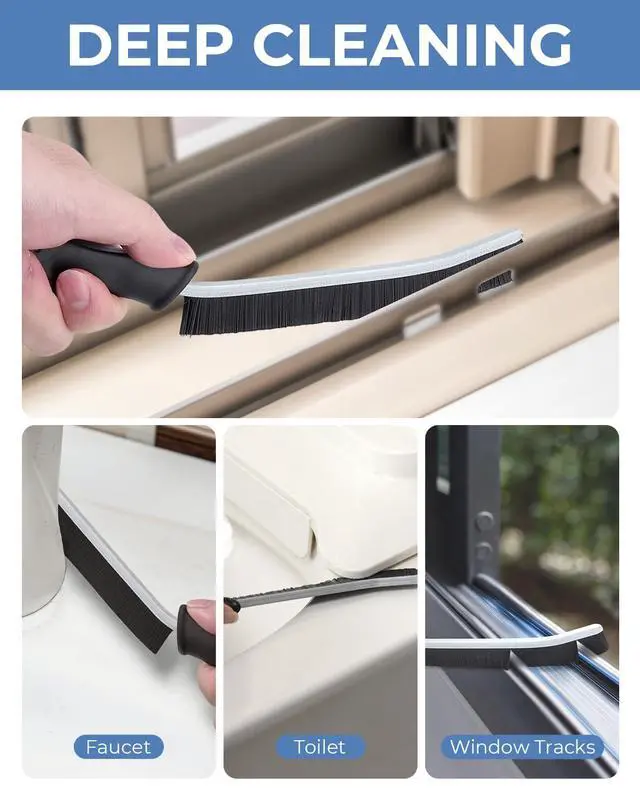 Alt view image 2 of 7 - Crevice Cleaning Brushes, Cleaner Scrub Brush Tool for Crevice | Hard to Reach Tight Space, Home Essentials, Cleaning Supplies for Shower, Bathroom, Kitchen, Toilet, Window