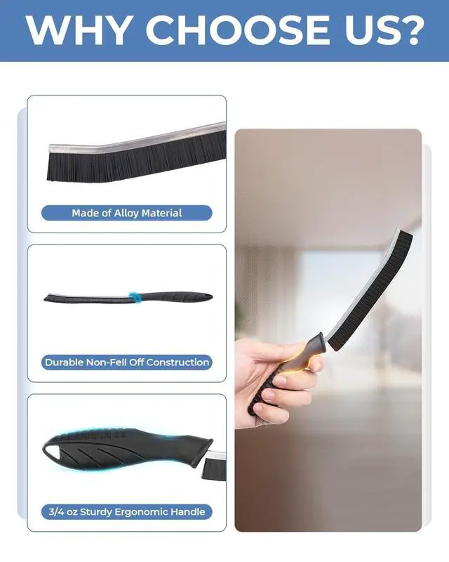 Alt view image 5 of 7 - Crevice Cleaning Brushes, Cleaner Scrub Brush Tool for Crevice | Hard to Reach Tight Space, Home Essentials, Cleaning Supplies for Shower, Bathroom, Kitchen, Toilet, Window