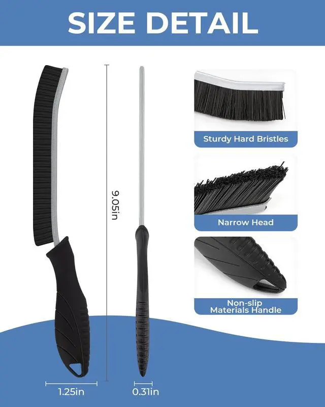 Alt view image 7 of 7 - Crevice Cleaning Brushes, Cleaner Scrub Brush Tool for Crevice | Hard to Reach Tight Space, Home Essentials, Cleaning Supplies for Shower, Bathroom, Kitchen, Toilet, Window