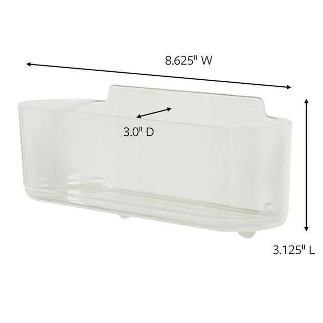 Alt view image 2 of 7 - Large Caddy, Holds up to 4 lb, 8.6" x 3.1" x 3", 1 Caddy with 4 Strips, Damage-Free Organization Wall Mount to Cabinet, Kitchen, Pantry, Closet, or Under Sink