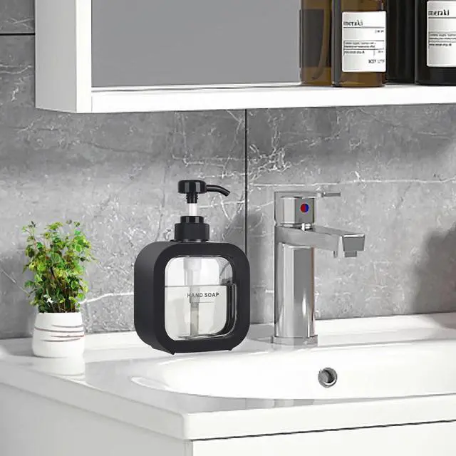 Alt view image 4 of 7 - Hand & Dish Soap Dispenser - Modern Plastic Pump with Labels - Black