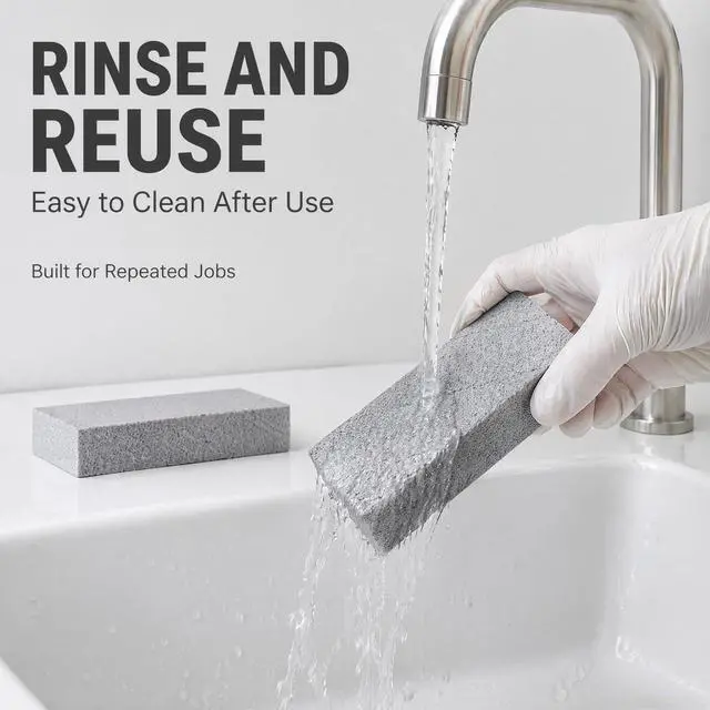 Alt view image 5 of 6 - 20 Packs Natural Pumice Stone Toilet Bowl Cleaner with 1 Pair Gloves | For Toilet Bathroom Kitchen Cleaning