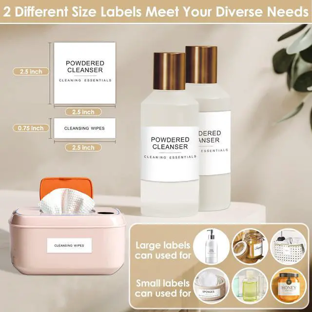 Alt view image 4 of 7 - 372 PCS Preprinted Minimalist Home Laundry Bathroom Labels for Organizing | Household Labels with DIY Blank Labels, Waterproof Oil Resistant Stickers for Bathroom Laundry Home Organization Supplies