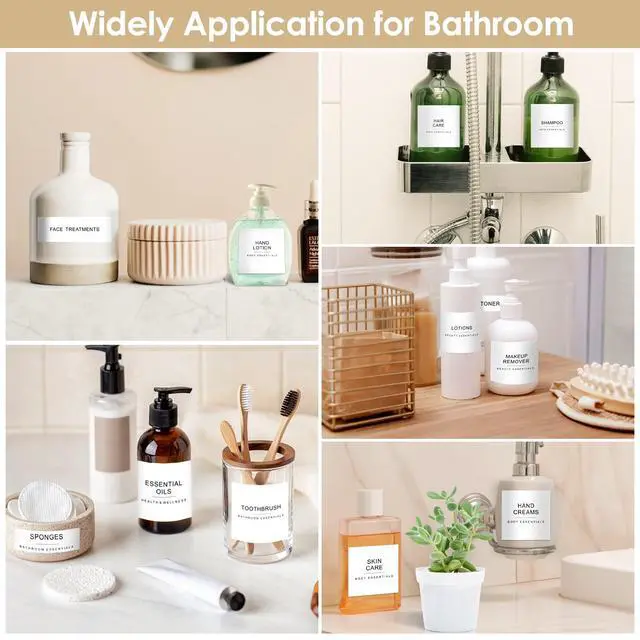 Alt view image 6 of 7 - 372 PCS Preprinted Minimalist Home Laundry Bathroom Labels for Organizing | Household Labels with DIY Blank Labels, Waterproof Oil Resistant Stickers for Bathroom Laundry Home Organization Supplies