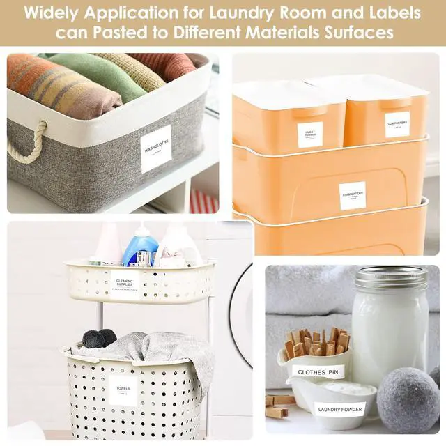 Alt view image 7 of 7 - 372 PCS Preprinted Minimalist Home Laundry Bathroom Labels for Organizing | Household Labels with DIY Blank Labels, Waterproof Oil Resistant Stickers for Bathroom Laundry Home Organization Supplies