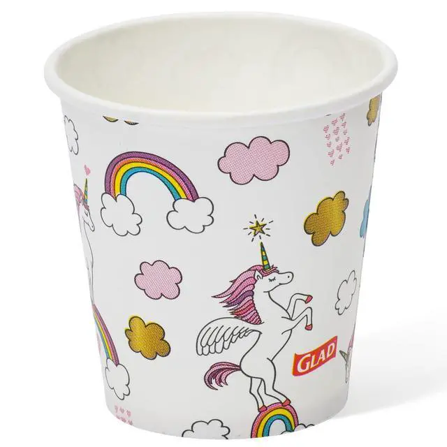 Alt view image 3 of 6 - for Kids Unicorn Disposable Paper Bath Cups, 3 Oz, 100 Count | Kid-friendly design, soak-proof, paper bathroom rinse cups for brushing teeth, fits little hands, for travel & everyday use
