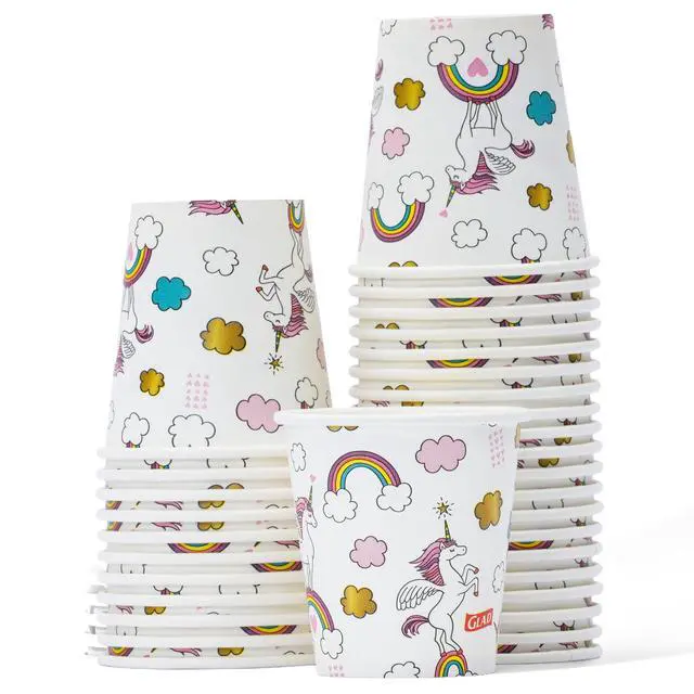 Alt view image 2 of 6 - for Kids Unicorn Disposable Paper Bath Cups, 3 Oz, 100 Count | Kid-friendly design, soak-proof, paper bathroom rinse cups for brushing teeth, fits little hands, for travel & everyday use
