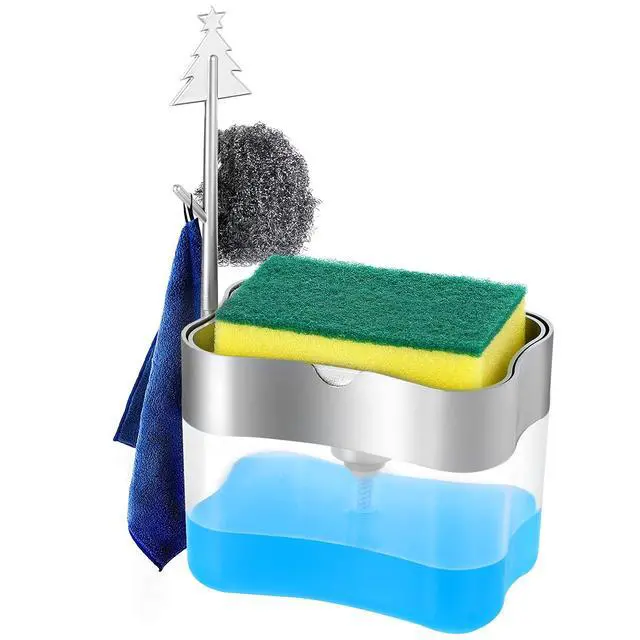 Alt view image 4 of 7 - New 2026 Version Soap Dispenser with Added Features - Premium Quality Dish Soap Dispenser - Countertop Kitchen Soap Dispenser, Sink Dish Washing 13 Ounces (Sponge Included)