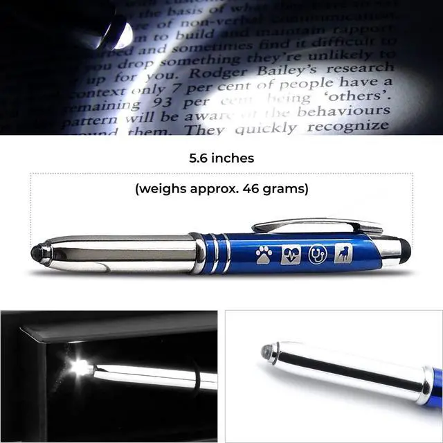 Alt view image 2 of 5 - Veterinary Engraved Pen Light with Stylus Tip Vet Tech Gifts
