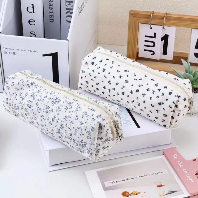 Alt view image 5 of 7 - Cute Pencil Case Aesthetic Student Pencil Pouch Coin Pen Pouch Cosmetic Bag Office Stationery Organizer For Kids Teen School (Z-Rose)