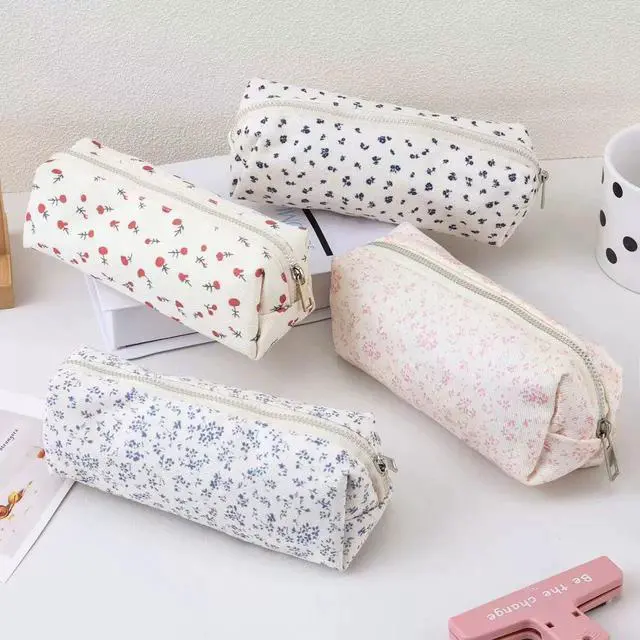 Alt view image 3 of 7 - Cute Pencil Case Aesthetic Student Pencil Pouch Coin Pen Pouch Cosmetic Bag Office Stationery Organizer For Kids Teen School (Z-Rose)