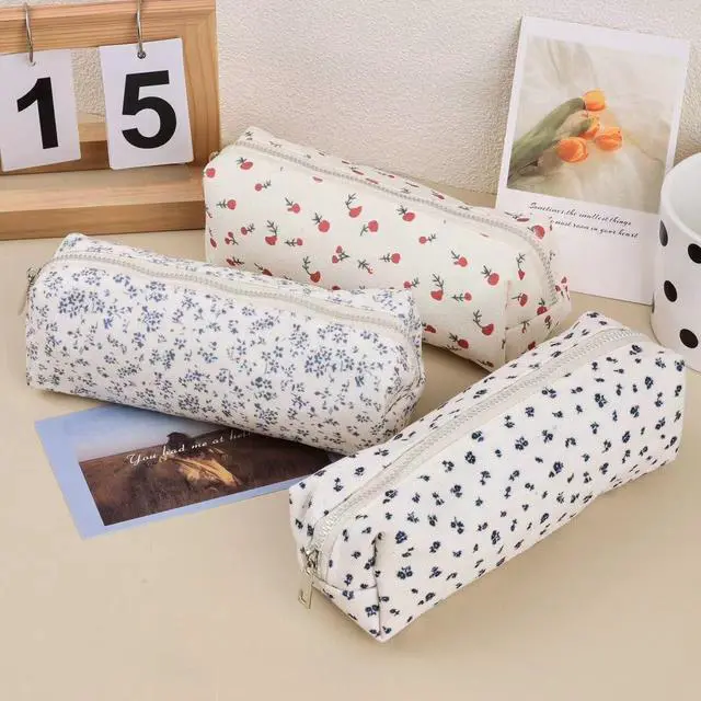 Alt view image 7 of 7 - Cute Pencil Case Aesthetic Student Pencil Pouch Coin Pen Pouch Cosmetic Bag Office Stationery Organizer For Kids Teen School (Z-Rose)