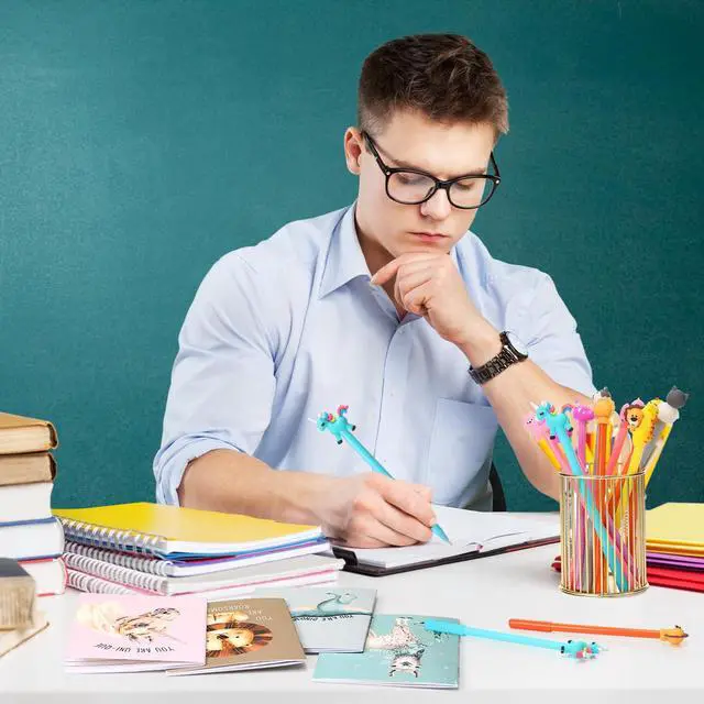 Alt view image 6 of 7 - 64 Pcs 64 Pcs First Day of School Students Gifts 32 Inspirational Pocket Mini Notebook Bulk with Pen 32 Cartoon Animal Pens Mini Notepads Back to School for Kids Classroom Prizes Party Gift