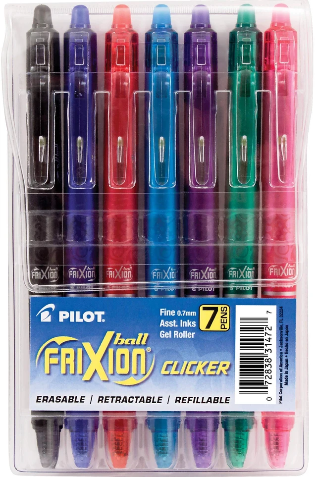 Main image of FriXion Clicker Erasable, Fine Tip 0.7mm, 7 Count Pouch