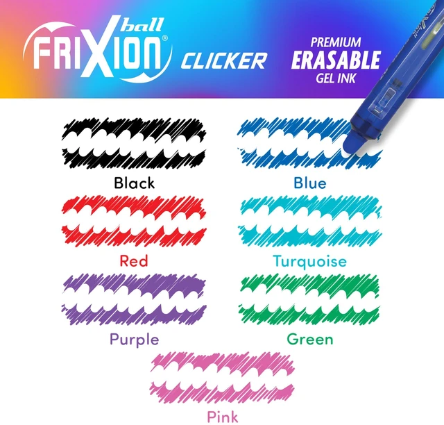 Alt view image 5 of 7 - FriXion Clicker Erasable, Fine Tip 0.7mm, 7 Count Pouch