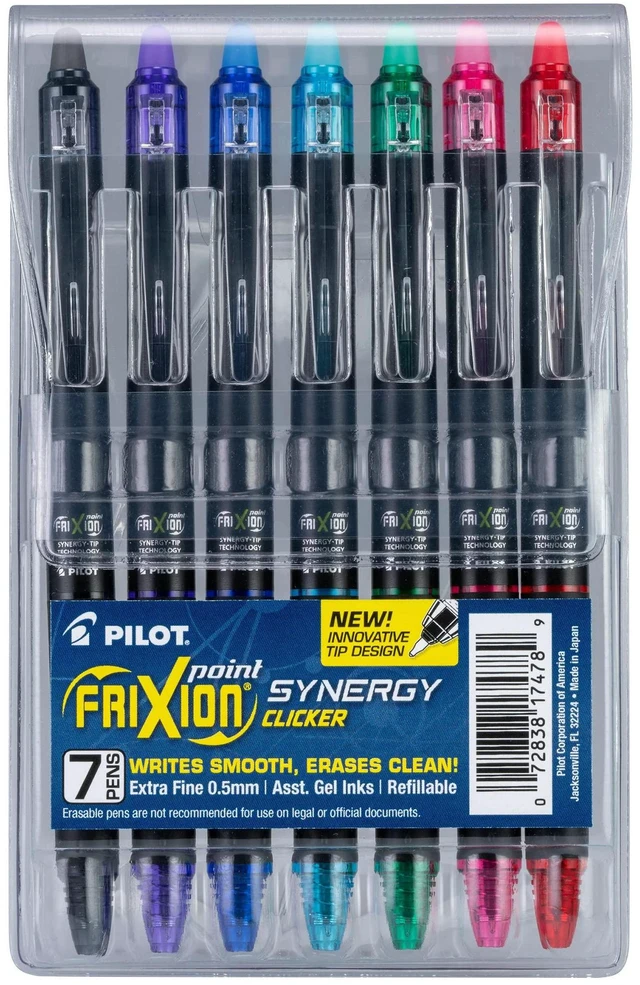 Main image of FriXion Synergy Clicker Erasable, Pack of 7, Assorted Colors